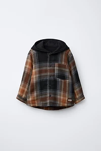 PLAID HOODIE OVERSHIRT
