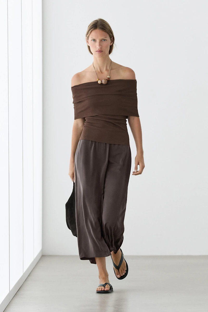 100% silk straight midi skirt