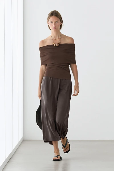 100% silk straight midi skirt