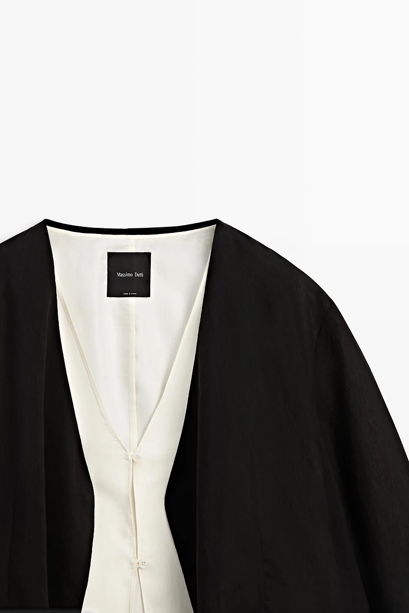 Veste double contraste total look