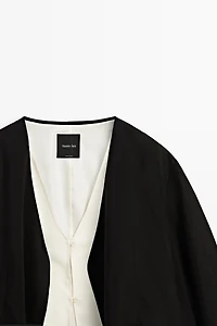 Veste double contraste total look