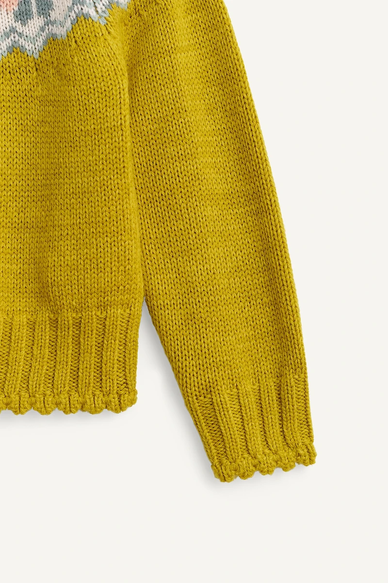 LIMITED EDITION WOOL BLEND GREEK PRINT SWEATER