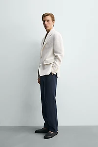 100% LINEN RELAXED FIT SUIT JACKET