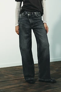 TRF HIGH WAIST CROSSOVER WIDE LEG JEANS