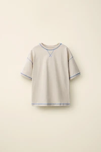 STRIPED TOP WITH CONTRAST STITCHING CREATED BY CARAMEL LONDON X ZARA