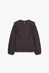 FLORAL EMBROIDERY BLOUSE