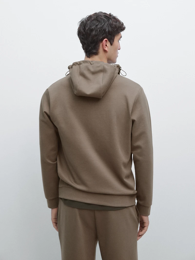 Cotton blend hooded jacket