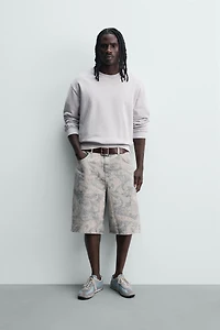 PAISLEY PRINT BAGGY FIT SHORTS