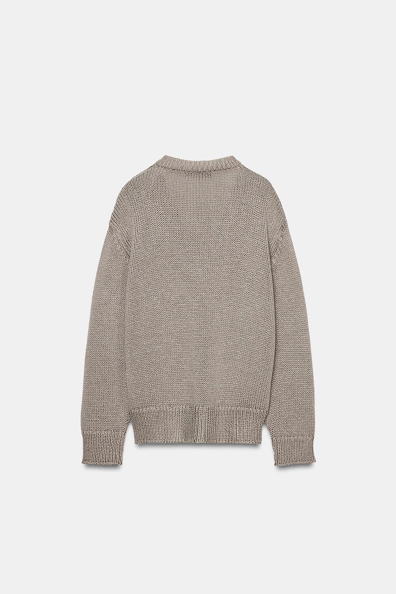 PULL EN GROSSE MAILLE COL V