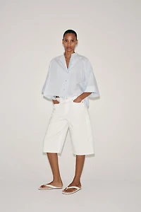 ZW COLLECTION ASYMMETRICAL STRIPED SHIRT