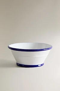 STONEWARE SALAD BOWL WITH CONTRASTING RIM