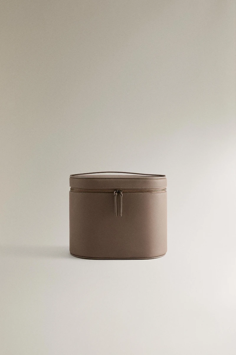 TROUSSE DE TOILETTE RIGIDE CUIR MIROIR