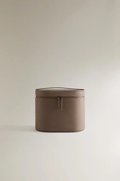 TROUSSE DE TOILETTE RIGIDE CUIR MIROIR