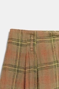 ZW COLLECTION LINEN CHECK PANTS
