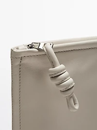 Small nappa leather pouch bag with knot