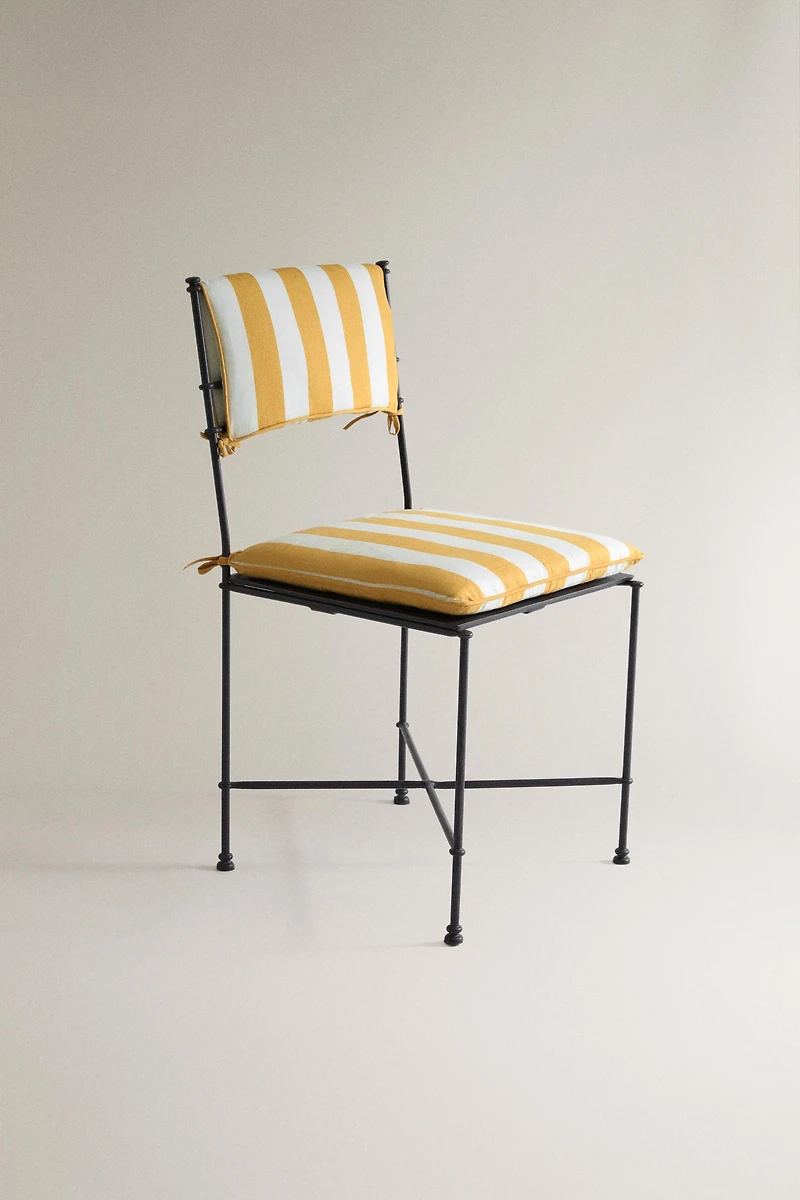 YELLOW STRIPED CHAIR BACK CUSHION
