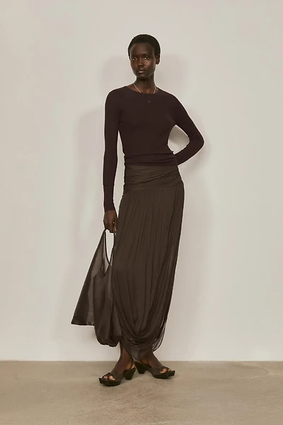 Transparent silk blend top with long sleeves - LIMITED EDITION
