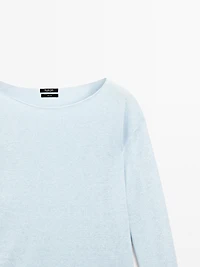 Pull col bateau 100 % lin