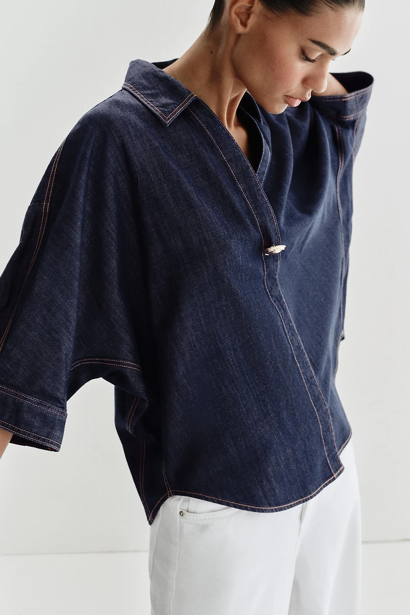 CHEMISE DENIM Z1975 À DÉCOR DORÉ