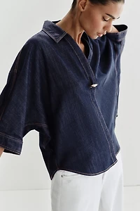 CHEMISE DENIM Z1975 À DÉCOR DORÉ