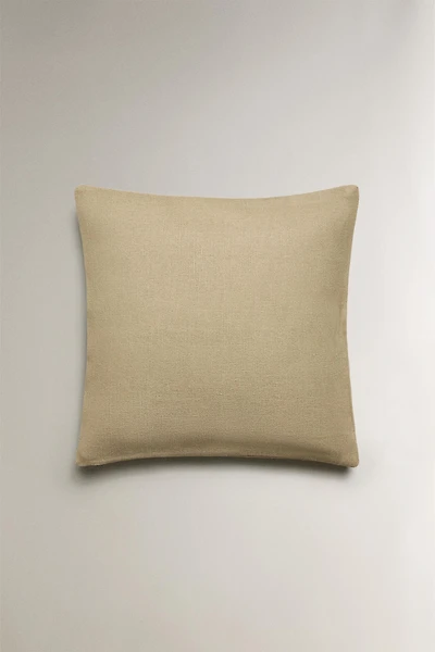 JUTE AND COTTON THROW PILLOW COVER