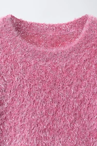 SPARKLY FAUX FUR KNIT JUMPER