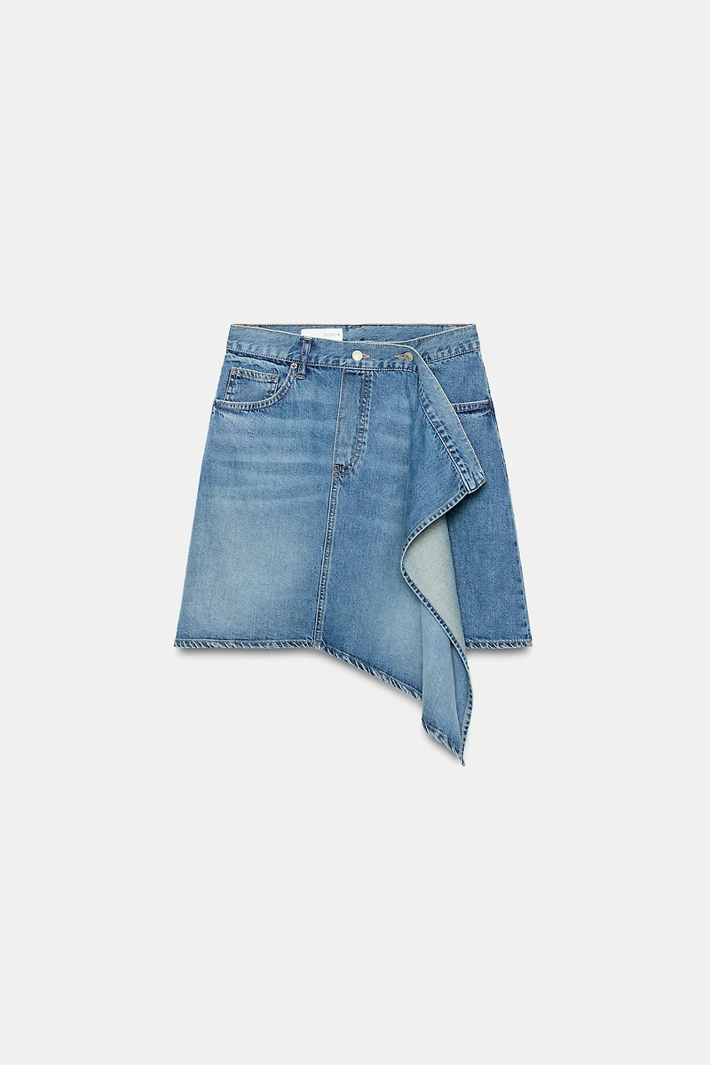 TRF ASYMMETRIC DENIM SKIRT