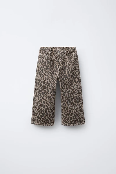 ANIMAL PRINT TWILL PANTS