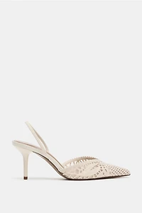 PERFORATED HEELED SANDALS