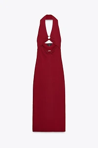 CUT OUT KNIT MIDI DRESS