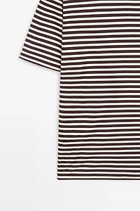100% cotton striped short sleeve T-shirt