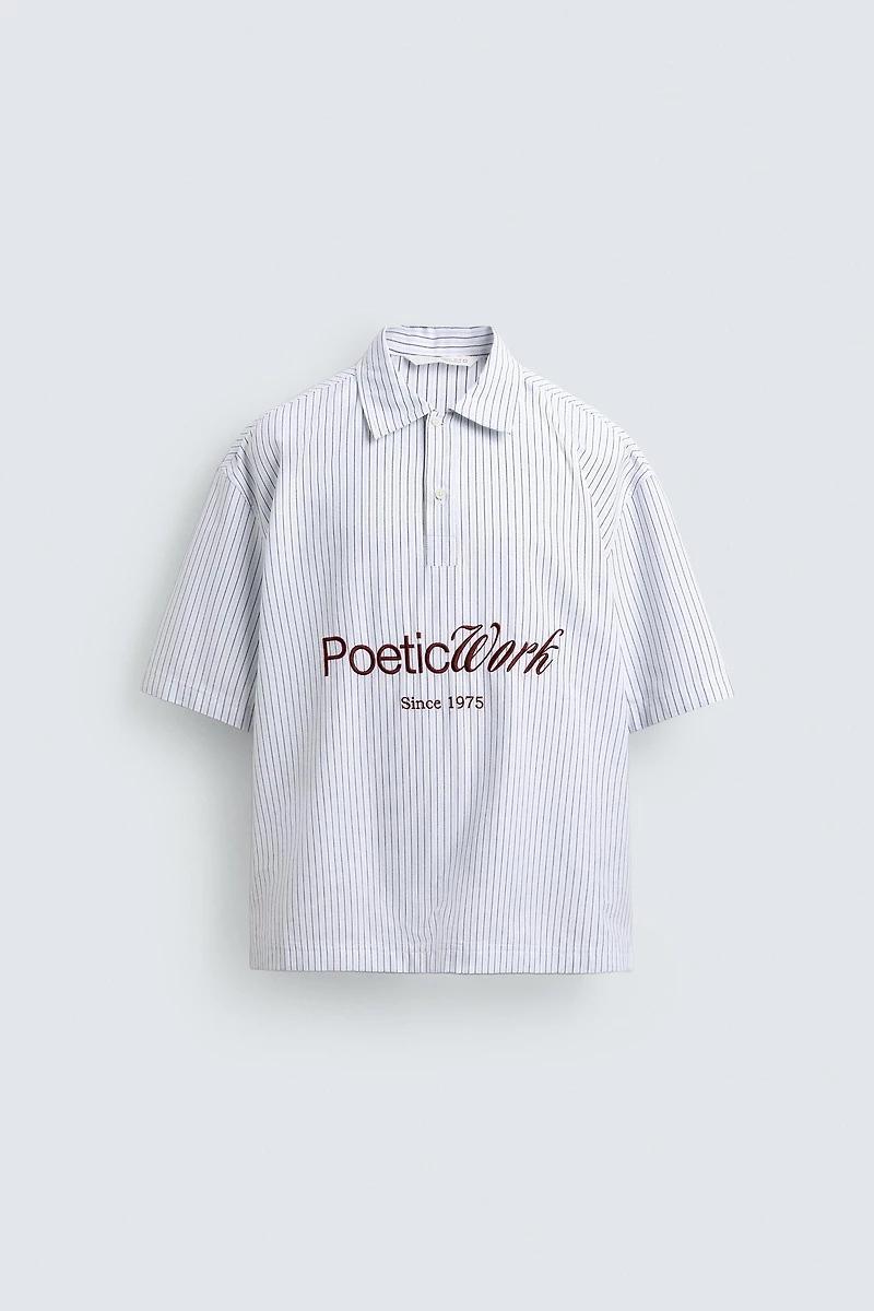 CHEMISE POLO COUPE BOXY INSCRIPTION IMPRIMÉE