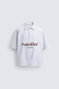 CHEMISE POLO COUPE BOXY INSCRIPTION IMPRIMÉE