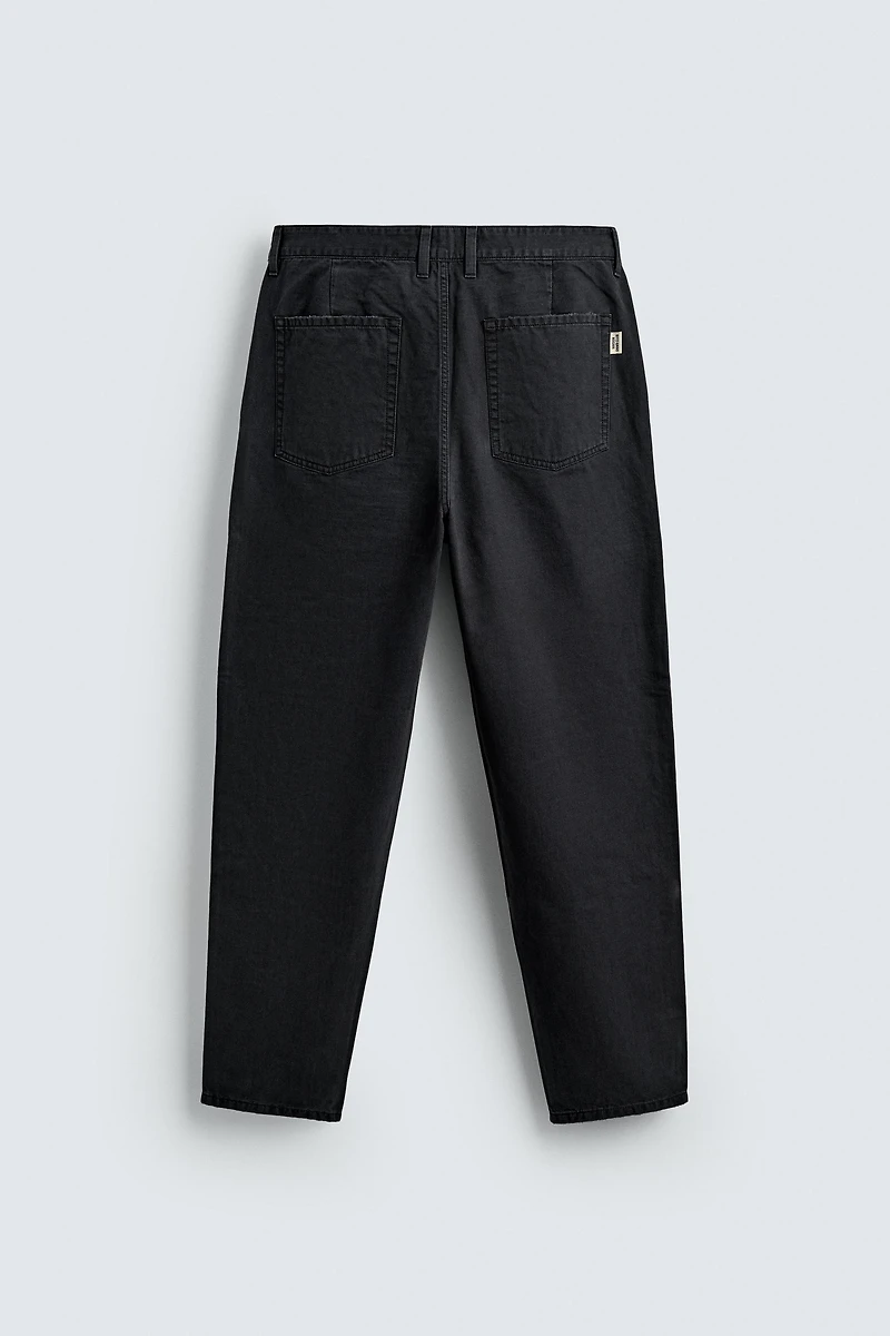 WASHED TAPERED FIT PANTS