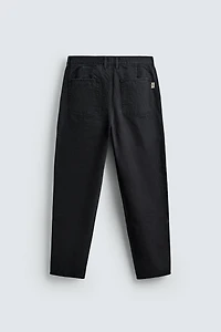 WASHED TAPERED FIT PANTS
