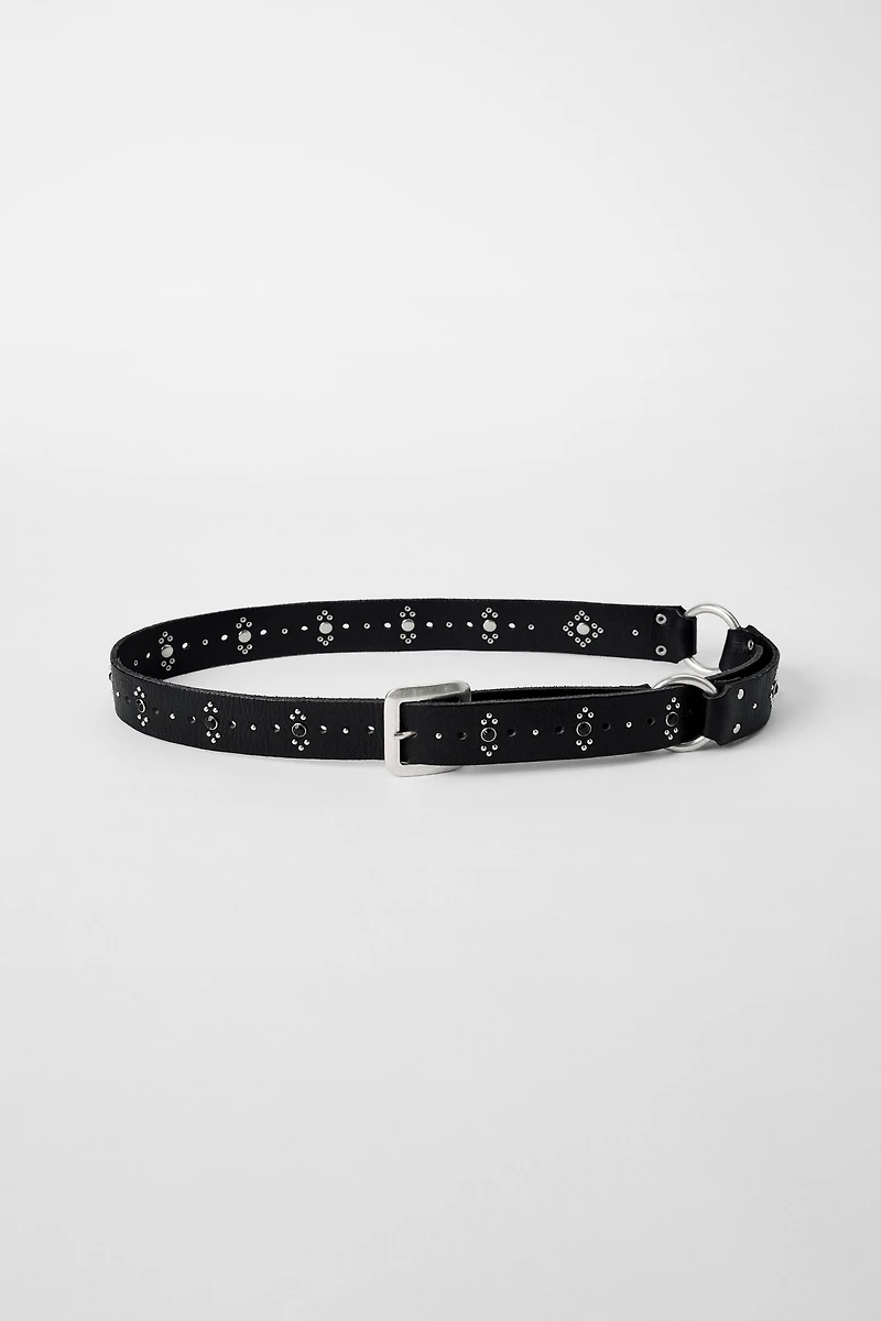 LEATHER BELT WITH STUDS AND WASHERS KATE MOSS X ZARA