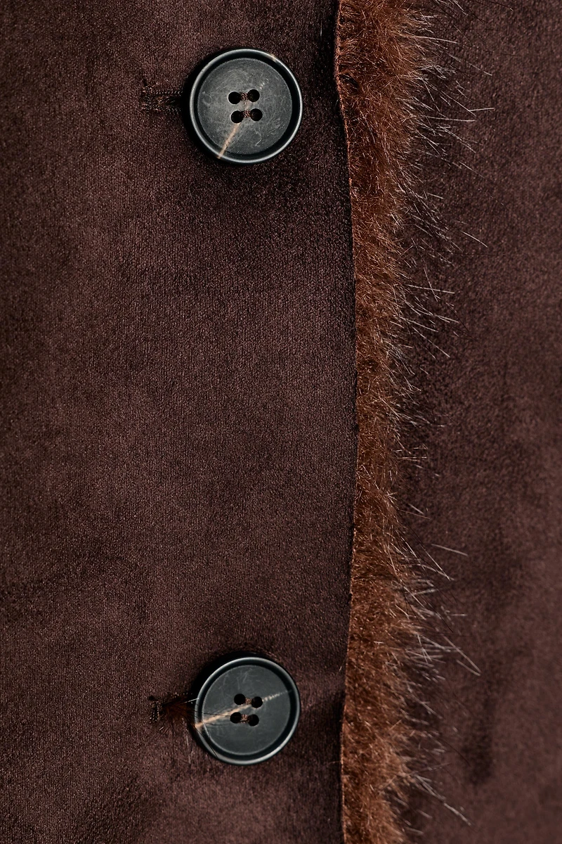 VESTE RÉVERSIBLE DOUBLE FACE EFFET FOURRURE