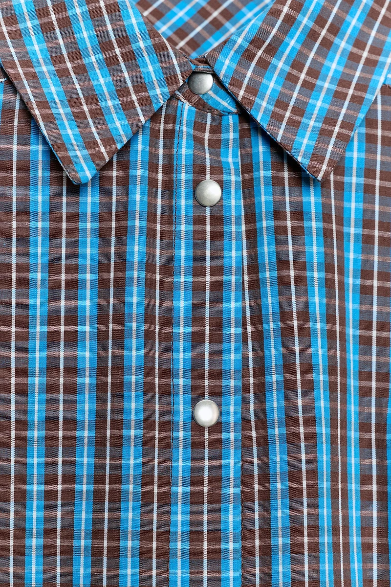 PLAID RUFFLED BELTED SHORT DRESS