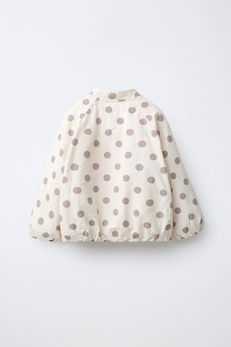 POLKA DOT QUILTED BOMBER JACKET