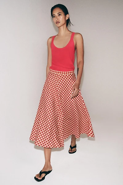 ZW COLLECTION PLAID CAPE SKIRT