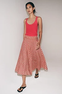 ZW COLLECTION PLAID CAPE SKIRT