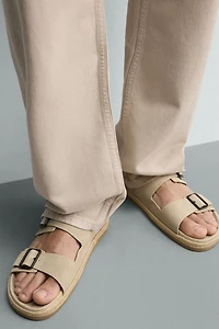 DOUBLE STRAP LEATHER SANDALS