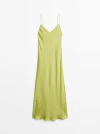 Flowing satin midi dress