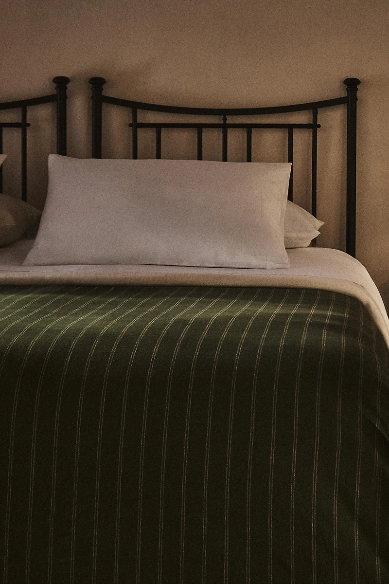 COTTON AND LINEN STRIPED CHRISTMAS DUVET COVER