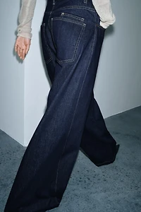 ZW COLLECTION WIDE LEG HIGH-WAIST JEANS WITH BELT