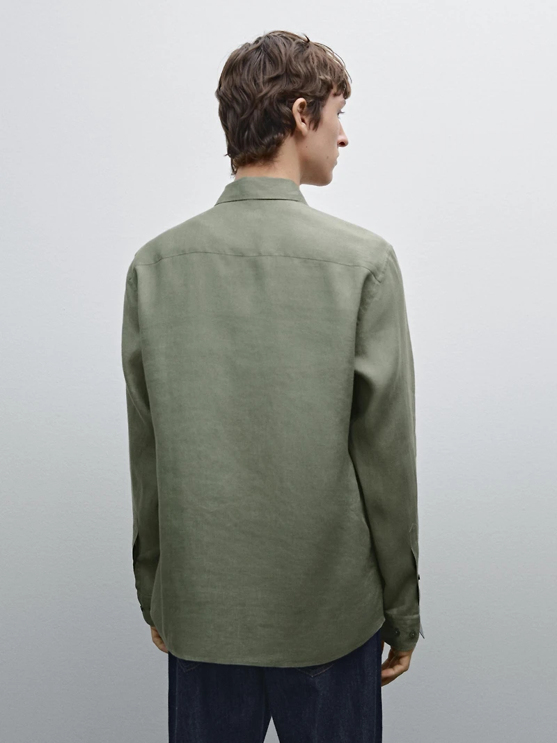 100% linen slim fit shirt