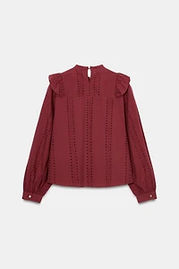 BLOUSE ROMANTIQUE BRODERIES AJOURÉES