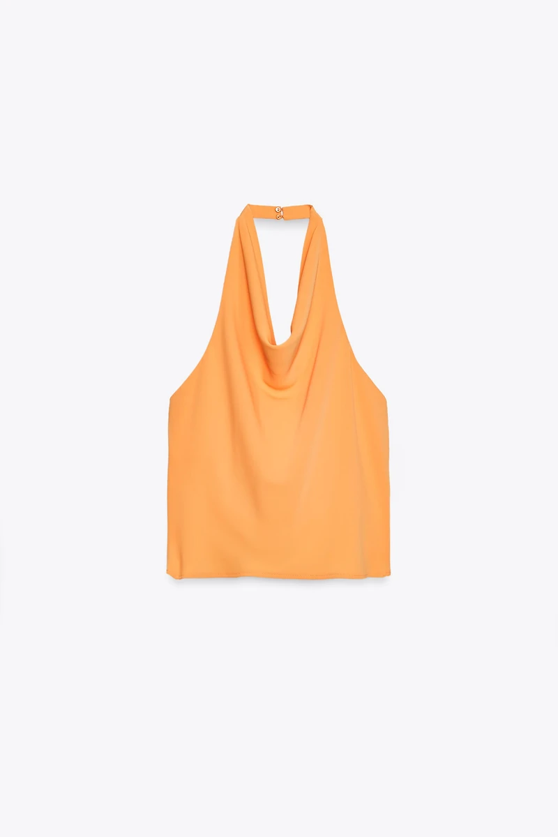 SATIN HALTER TOP