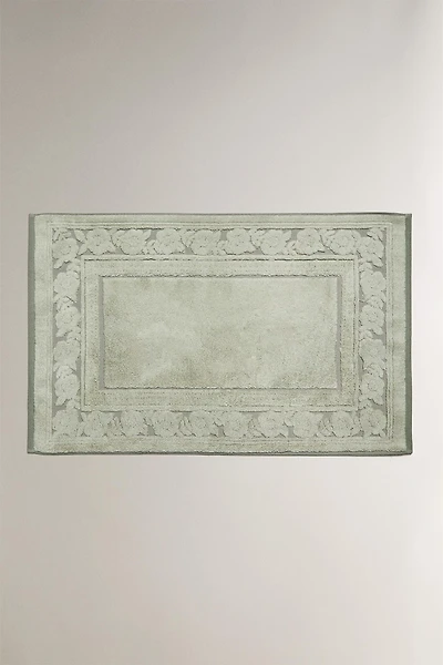 TAPIS DE BAIN BORDURE JACQUARD FLORAL