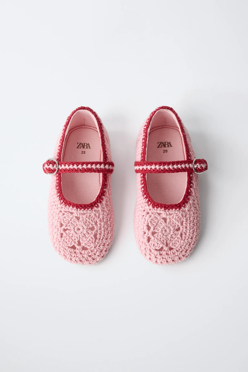 CROCHET EFFECT BALLET FLATS